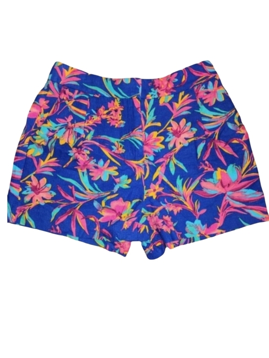 J. Crew Pants - J. CREW Linen Blend Tropical Floral Shorts in Navy Multicolor W Pockets Sz 4 EUC
